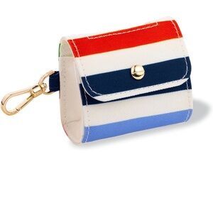 Kate Spade Striped Red, Blue, and White Keychain Wallet